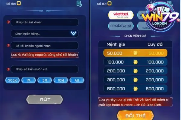 Thanh toán rút tiền qua thẻ cào dễ dàng