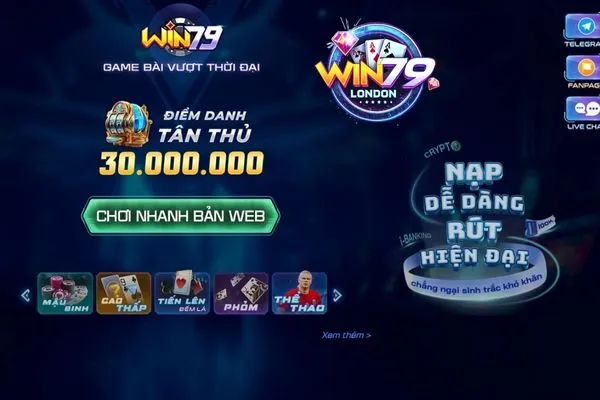 Giao diện cổng game WIN79